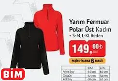 YARIM FERMUAR POLAR ÜST KADIN YARIM FERMUAR POLAR ÜST KADIN